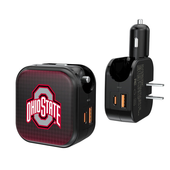 Ohio State Buckeyes Linen 2 in 1 USB A/C Charger-0