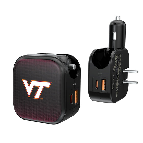 Virginia Tech Hokies Linen 2 in 1 USB A/C Charger-0