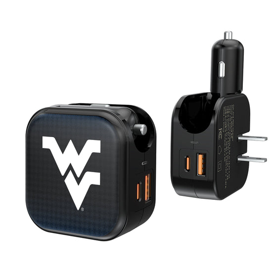 West Virginia Mountaineers Linen 2 in 1 USB A/C Charger-0