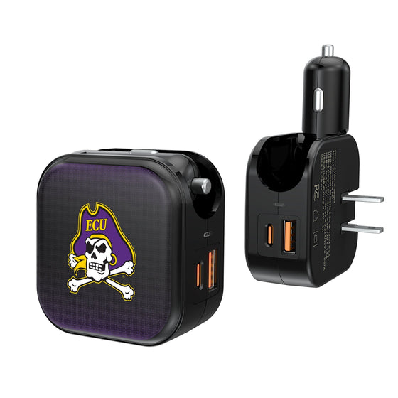 East Carolina Pirates Linen 2 in 1 USB A/C Charger-0