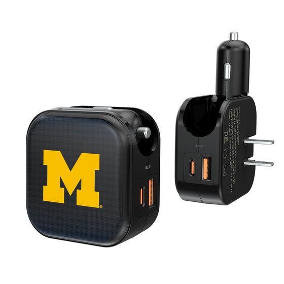 Michigan Wolverines Linen 2 in 1 USB A/C Charger-0
