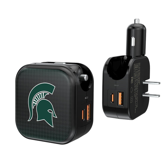 Michigan State Spartans Linen 2 in 1 USB A/C Charger-0