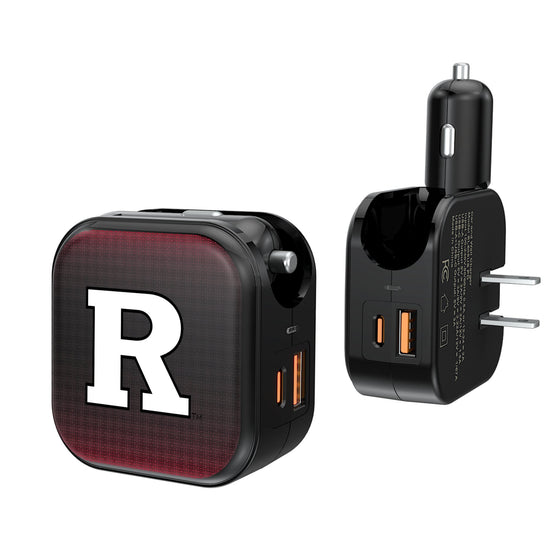 Rutgers Scarlet Knights Linen 2 in 1 USB A/C Charger-0