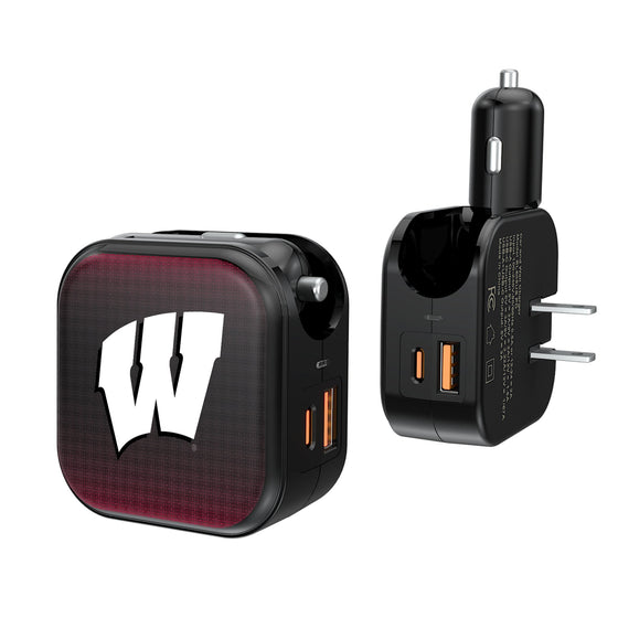 Wisconsin Badgers Linen 2 in 1 USB A/C Charger-0