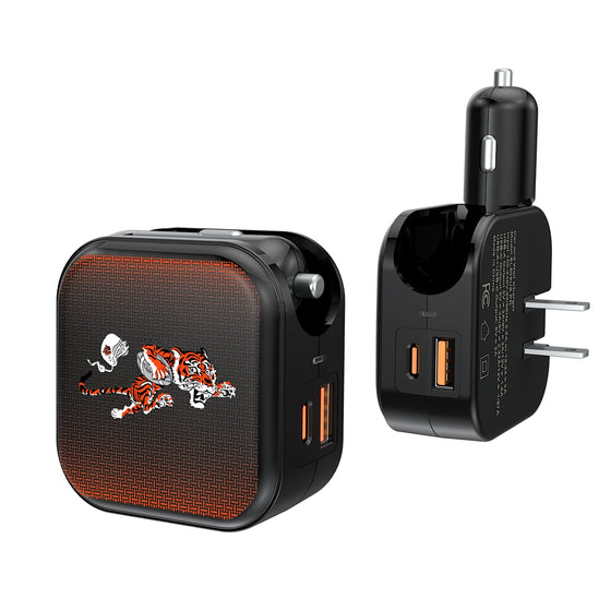 Cincinnati Bengals Historic Collection Linen 2 in 1 USB A/C Charger-0