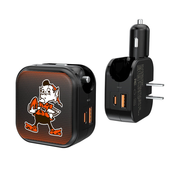 Cleveland Browns Historic Collection Linen 2 in 1 USB A/C Charger-0