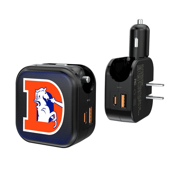 Denver Broncos 1993-1996 Historic Collection Linen 2 in 1 USB A/C Charger-0