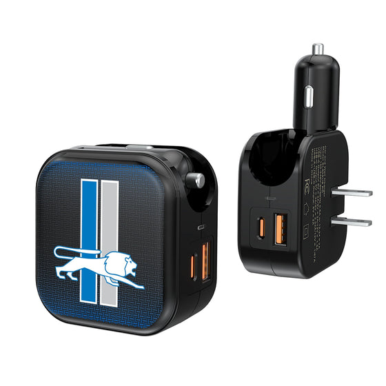 Detroit Lions Retro Linen 2 in 1 USB A/C Charger-0