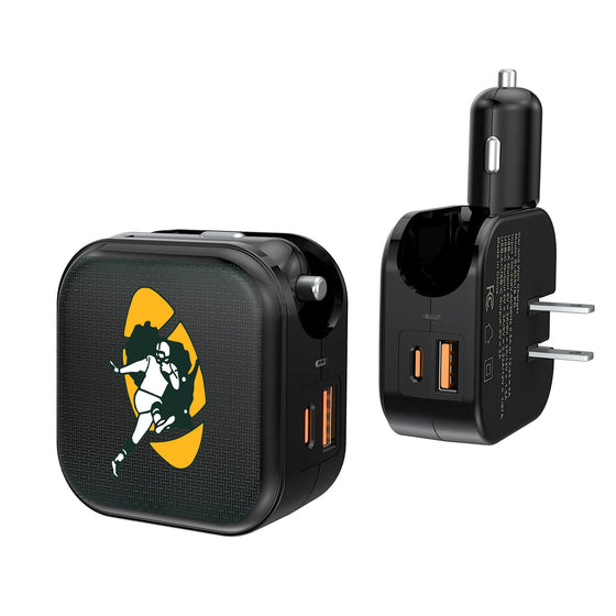 Green Bay Packers Historic Collection Linen 2 in 1 USB A/C Charger-0