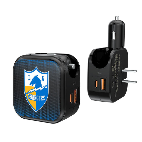 Los Angeles Chargers Historic Collection Linen 2 in 1 USB A/C Charger-0