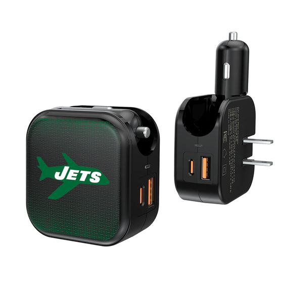 New York Jets 1963 Historic Collection Linen 2 in 1 USB A/C Charger-0