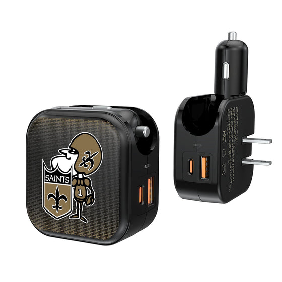 New Orleans Saints Historic Collection Linen 2 in 1 USB A/C Charger-0