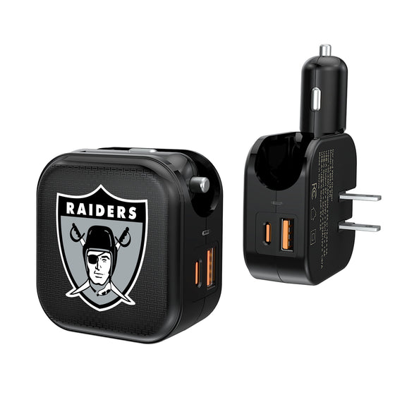 Oakland Raiders 1963 Historic Collection Linen 2 in 1 USB A/C Charger-0