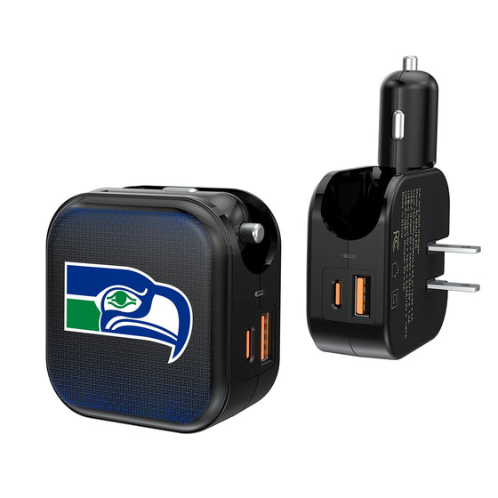 Seattle Seahawks Historic Collection Linen 2 in 1 USB A/C Charger-0