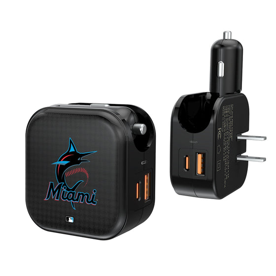 Miami Marlins Linen 2 in 1 USB A/C Charger-0