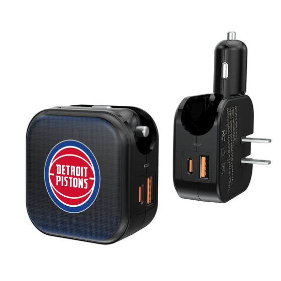 Detroit Pistons Linen 2 in 1 USB A/C Charger-0