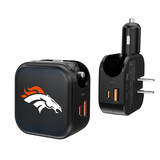 Denver Broncos Linen 2 in 1 USB A/C Charger-0