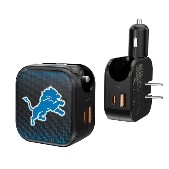 Detroit Lions Linen 2 in 1 USB A/C Charger-0