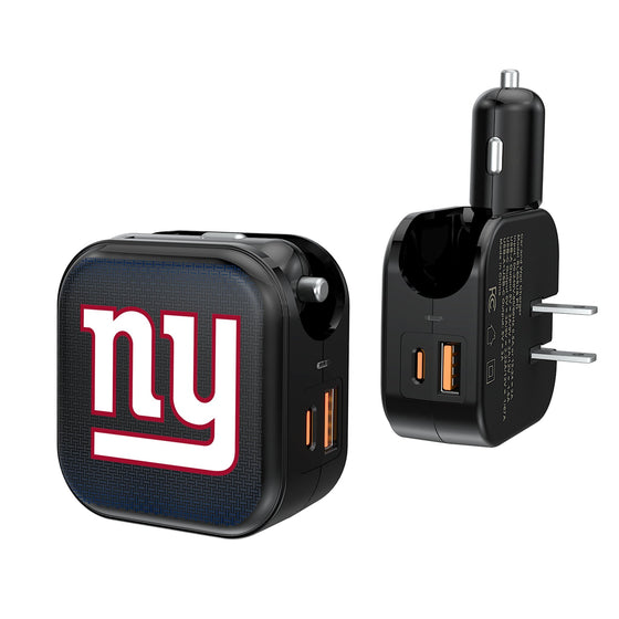 New York Giants Linen 2 in 1 USB A/C Charger-0