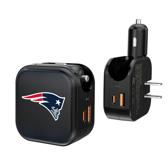 New England Patriots Linen 2 in 1 USB A/C Charger-0