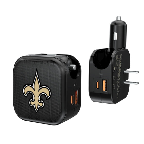 New Orleans Saints Linen 2 in 1 USB A/C Charger-0