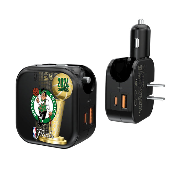 Boston Celtics 2024 NBA Champions 2 in 1 USB A/C Charger-0