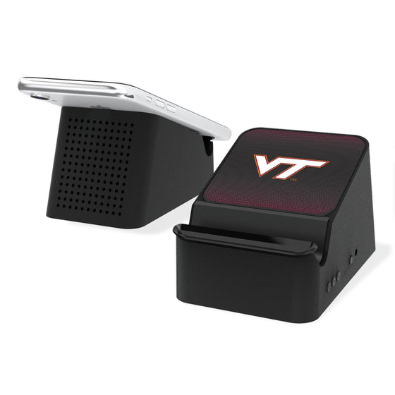 Virginia Tech Hokies Linen Wireless Charging Station and Bluetooth Speaker-0