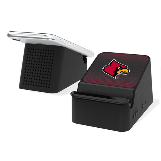 Louisville Cardinals Linen Wireless Charging Station and Bluetooth Speaker-0