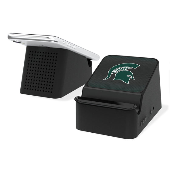 Michigan State Spartans Linen Wireless Charging Station and Bluetooth Speaker-0