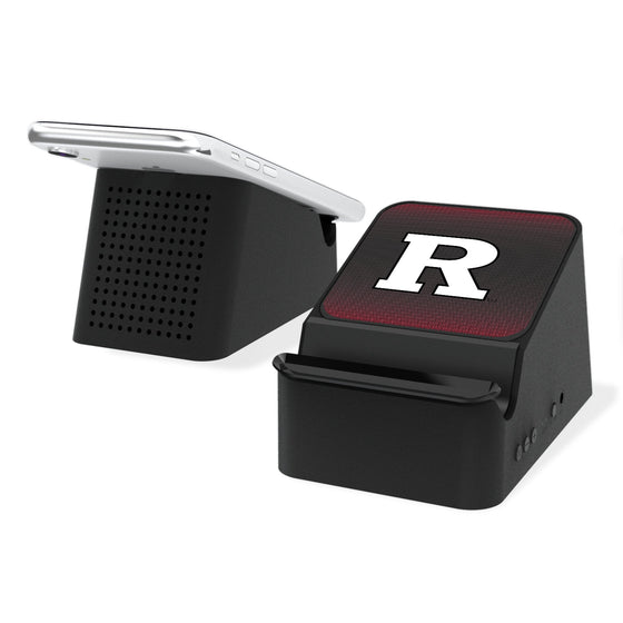 Rutgers Scarlet Knights Linen Wireless Charging Station and Bluetooth Speaker-0