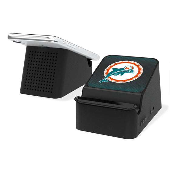 Miami Dolphins 1966-1973 Historic Collection Linen Wireless Charging Station and Bluetooth Speaker-0