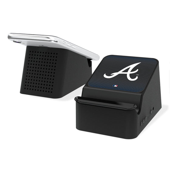 Atlanta Braves Linen Wireless Charging Station and Bluetooth Speaker-0