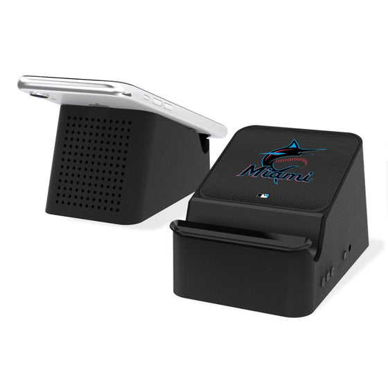 Miami Marlins Linen Wireless Charging Station and Bluetooth Speaker-0