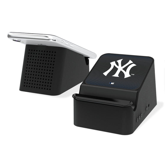 New York Yankees Linen Wireless Charging Station and Bluetooth Speaker-0