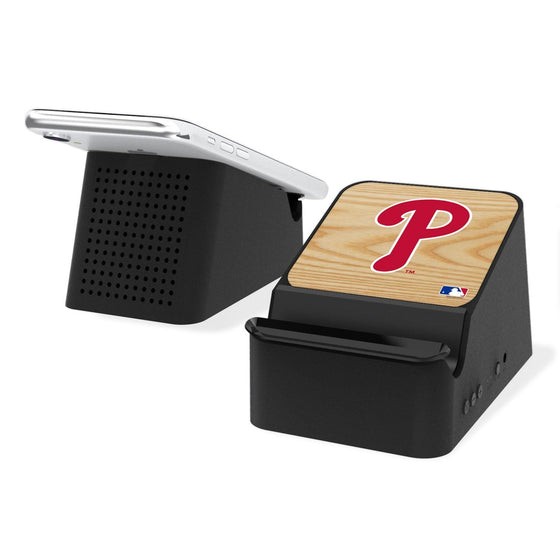 Philadelphia Phillies Wood Bat Wireless Charging Station and Bluetooth Speaker-0