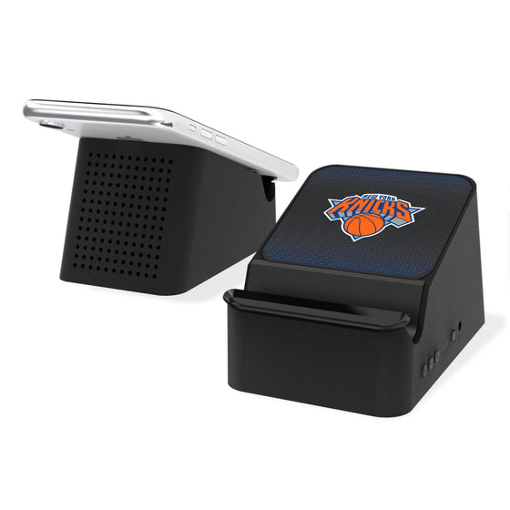 New York Knicks Linen Wireless Charging Station and Bluetooth Speaker-0