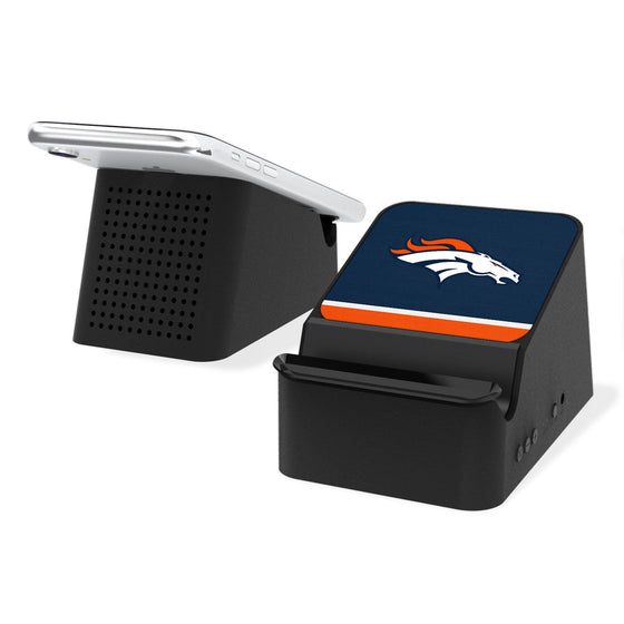 Denver Broncos Stripe Wireless Charging Station and Bluetooth Speaker-0