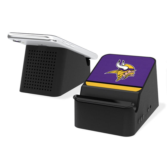 Minnesota Vikings Stripe Wireless Charging Station and Bluetooth Speaker-0