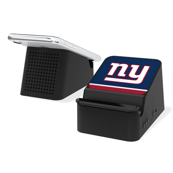 New York Giants Stripe Wireless Charging Station and Bluetooth Speaker-0