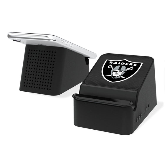 Las Vegas Raiders Linen Wireless Charging Station and Bluetooth Speaker-0