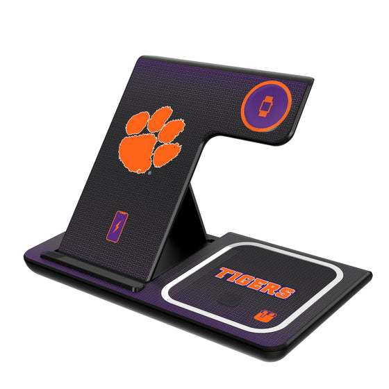 Clemson Tigers Linen 3 in 1 Charging Station-0