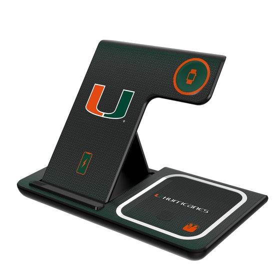 Miami Hurricanes Linen 3 in 1 Charging Station-0