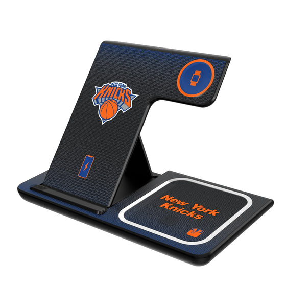 New York Knicks Linen 3 in 1 Charging Station-0