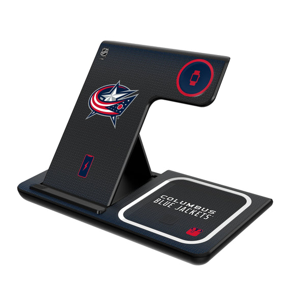 Columbus Blue Jackets Linen 3 in 1 Charging Station-0