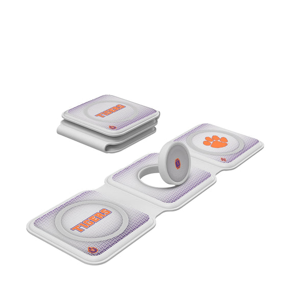 Clemson Tigers Linen Foldable 3 in 1 Charger-0
