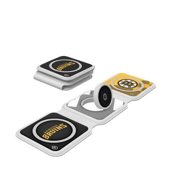 Boston Bruins Color Block Foldable 3 in 1 Charger-0