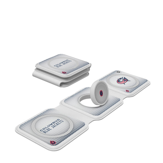 Columbus Blue Jackets Linen Foldable 3 in 1 Charger-0