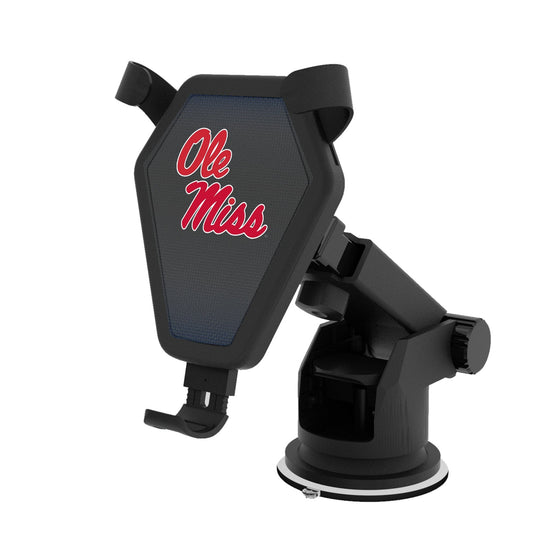 Mississippi Ole Miss Rebels Linen Wireless Car Charger-0