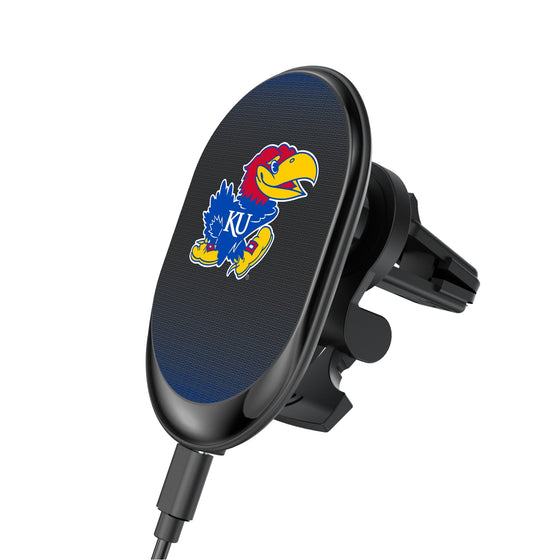 Kansas Jayhawks Linen Wireless Mag Car Charger-0