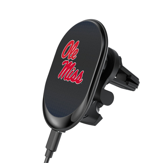 Mississippi Ole Miss Rebels Linen Wireless Mag Car Charger-0